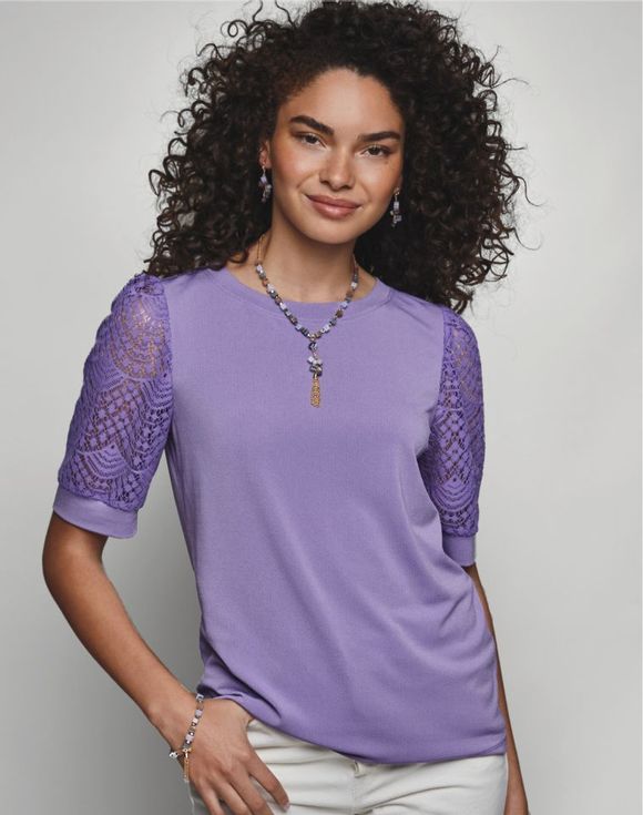 Avon Lace-Sleeve Top - image