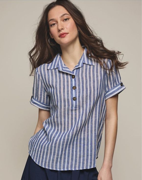 Two-Tone Stripe Shi… - image