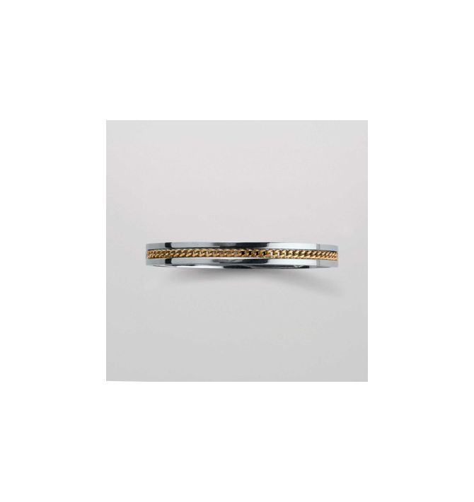 His Stainless Steel Two Tone Chain Reaction Bangle