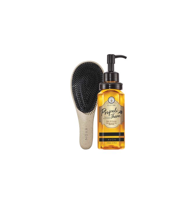 Elastine PropoliThera Hair Oil Serum & Detangling Hairbrush Set