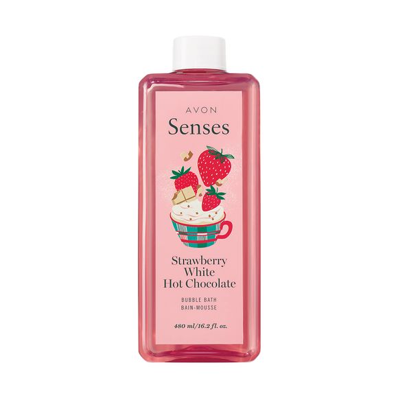 Avon Senses Strawberry White Hot Chocolate Bubble Bath