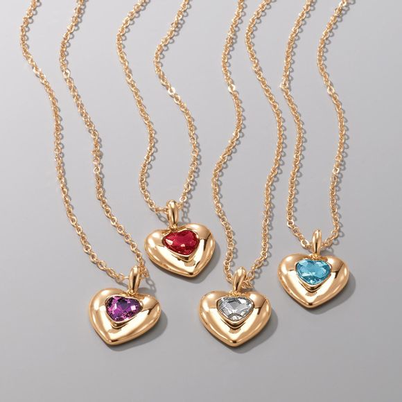 Treasured Heart Birthstone Necklace