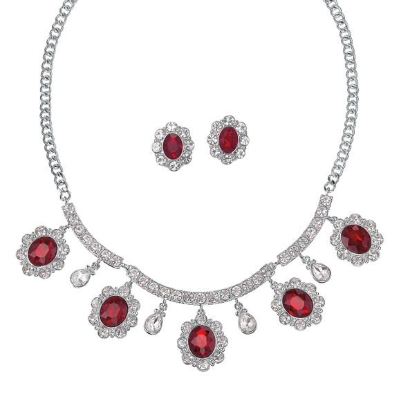 Royal Red Necklace and Earring Set