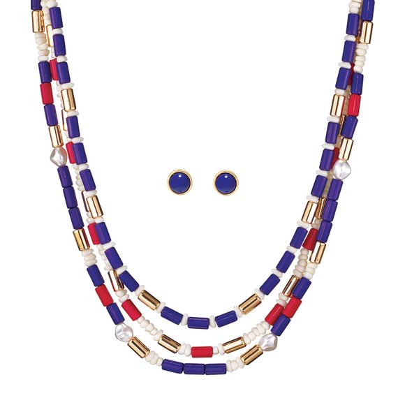 Avon Americana Necklace And Earring Set