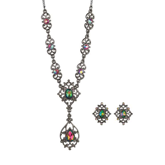 Avon Mystic Lace Y-Necklace and Earrings Giftset