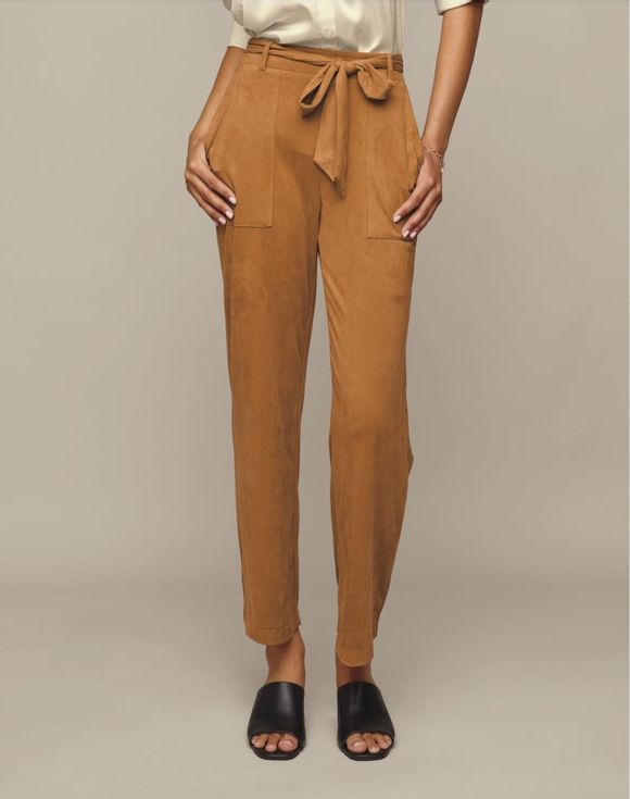 Faux-Suede Belted P… - image