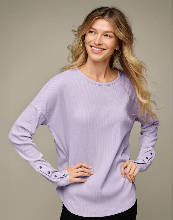 High-Low Rib-Knit T… - image