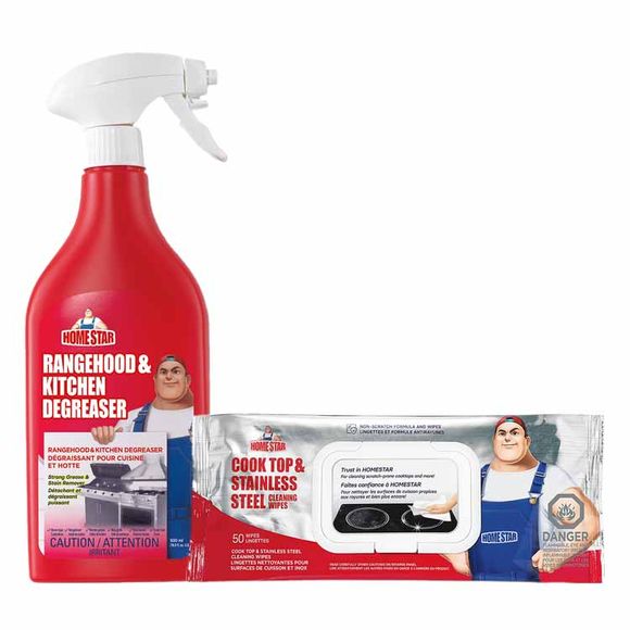 Stainless Steel Cleaning Wipes & Kitchen Degreaser Spray Set