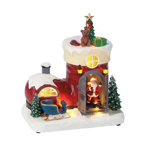 Santa in Stocking Light Up Tabletop