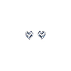 Sterling Silver Blue Spinel Heart Earrings